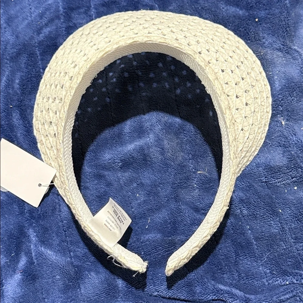 Women's White Opp Straw Sun Visor - Picture 2 of 14